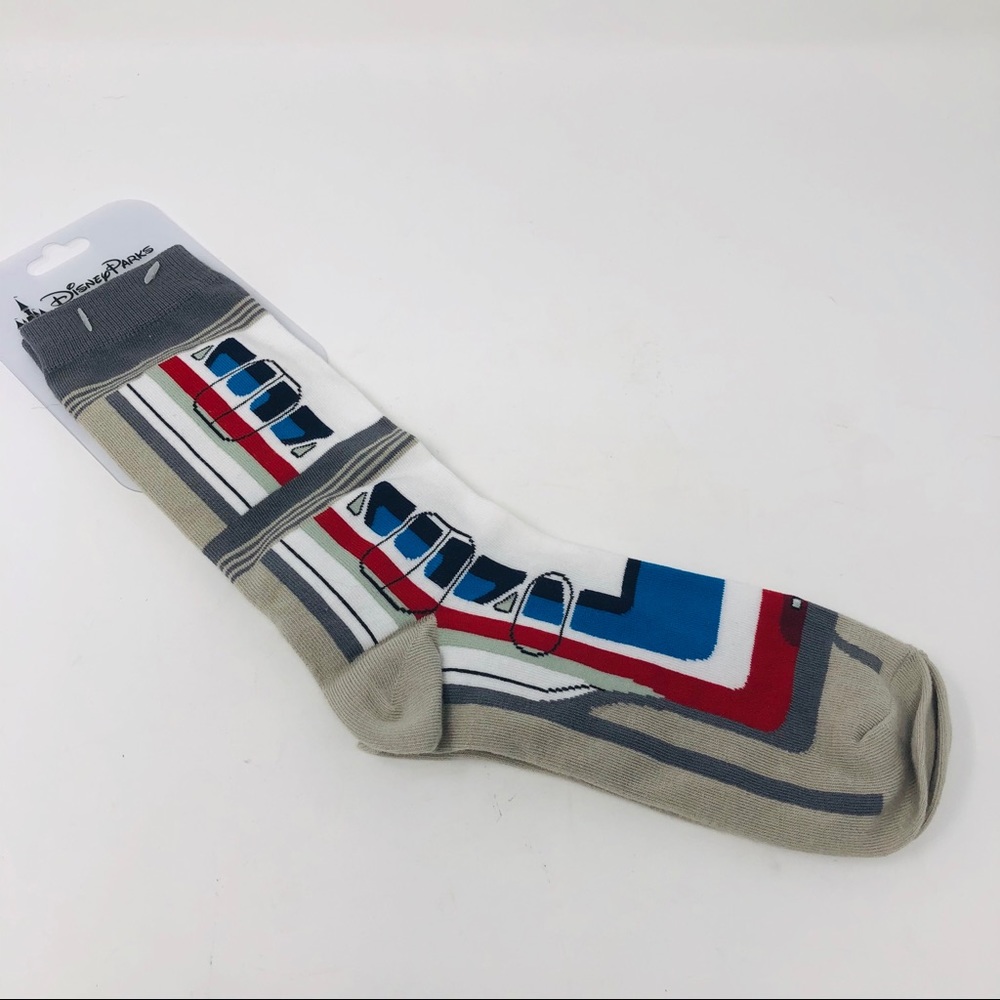 DISNEY PARKS MONORAIL SOCKS Adult One Size NWT - Picture 1 of 6